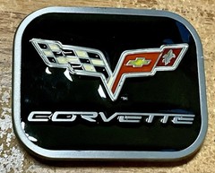 Metal Belt Buckle – Chevy Corvette Logo Flags