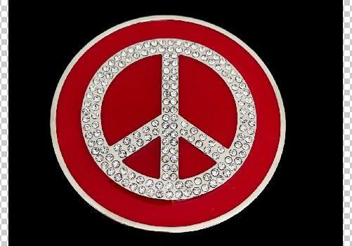 Peace Sign Red Rhinestones Belt Buckle Love Hippie Hippy Belts Buckles