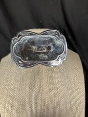 Vintage Western Horse Head & Horseshoe Belt Buckle Silver Tone Repair Needed