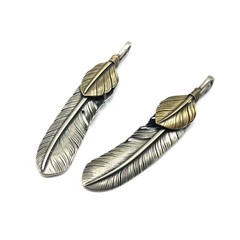 2pcs/Set Brass Charm Feathers Decoration Accessories Jewelry lot