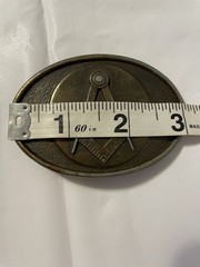 Vintage 1970s Masonic Freemason Brass Western Belt Buckle – Cowboy Style