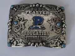 New Shea Michelle 2023 Peaster Education Foundation Belt Buckle 3 1/2&Prime; x 4 7/8&Prime;