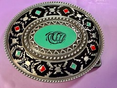 Southwestern Style Native Indian Tribal Art Pattern Enameled Colors Belt Buckle