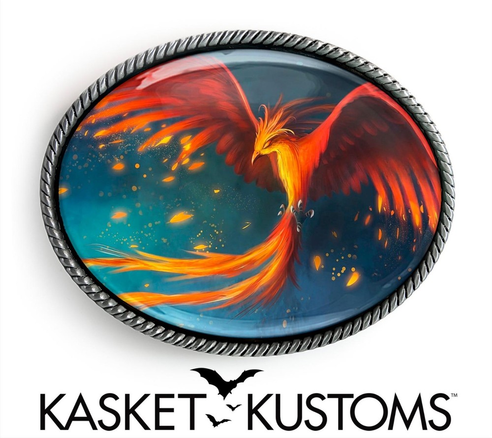 Phoenix Rising Belt Buckle – Greek Mythology Handmade Quality Buckle – 631