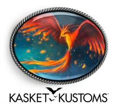 Phoenix Rising Belt Buckle – Greek Mythology Handmade Quality Buckle – 631