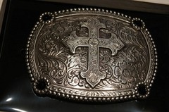 Blazin Roxx M&F Western FLORAL CROSS ACC BELT BUCKLE 37940
