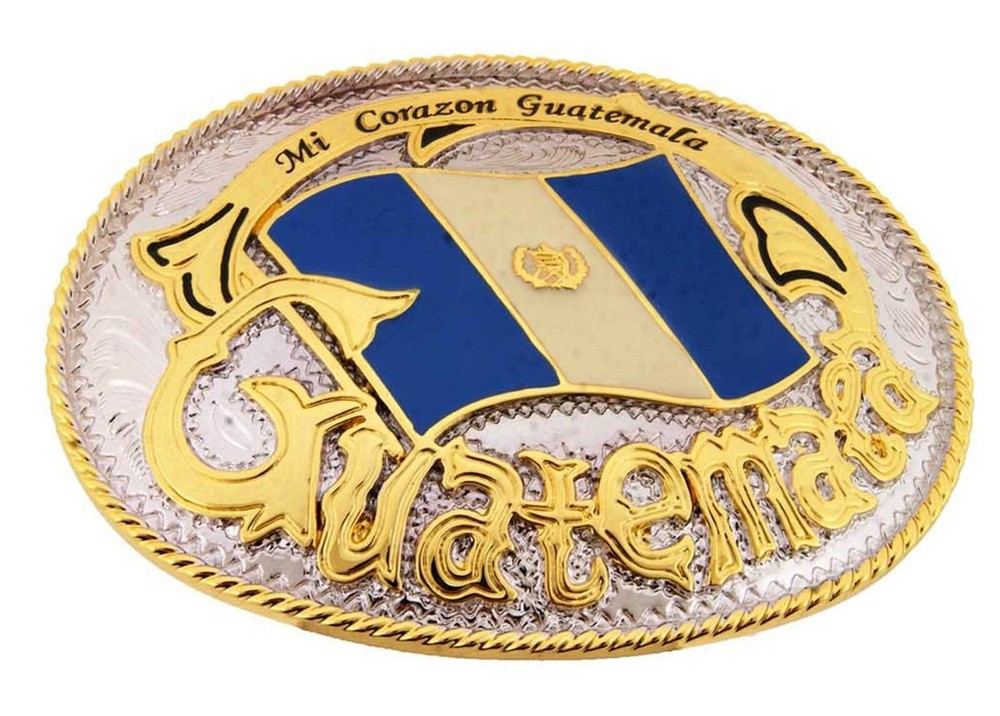 Guatemala Belt Buckle Big New Flag Country Land Chapines Guatamalan Indian Mayan