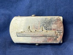 Vtg Naval USS HW Gilmore AS-16 Belt Buckle Fulton-Class Submarine Tender Japan