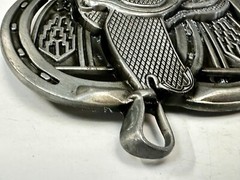 Horse Saddle Cutout Silver Tone Jockey Equestrian Western Cowboy&rsquo;s Belt Buckle