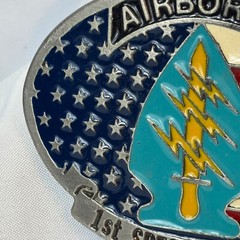 Vtg US Army Belt Buckle Airborne 1st Special Forces Made In The USA
