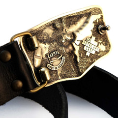 Medical brass belt buckle Caduceus, Handmade physician Medical Corps buckle
