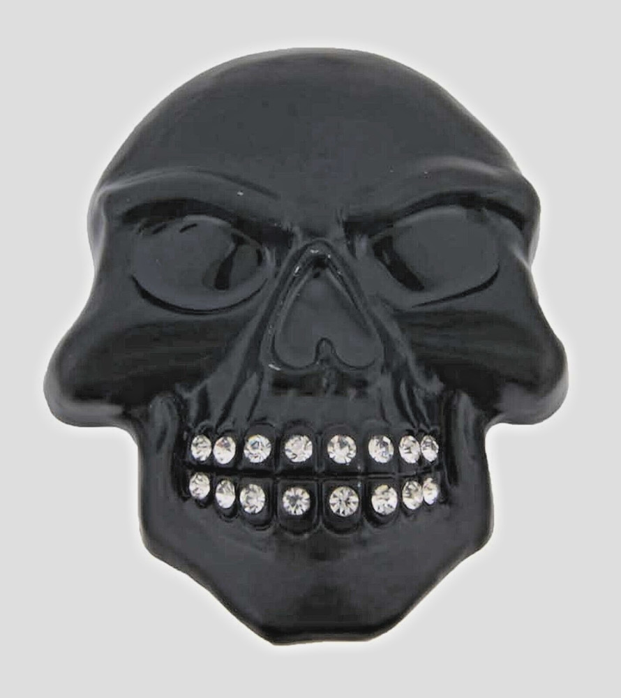 Skull Belt Buckles Grill Black Metal Emblem Bling Iced Style New Men Women Goth