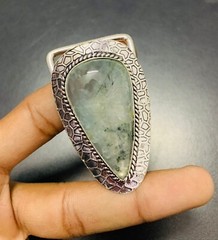 Moss Prehnite Gemstone 925 Sterling Silver Handmade Belt Buckles Vintage Gift