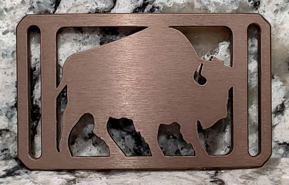 GRIP6 BELT BUCKLE – BUFFALO – BRONZE – 1.5 INCH WIDE