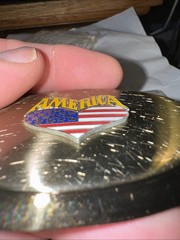 Vintage America Heart Flag Gold Belt Buckle Rare Fast Free Shipping