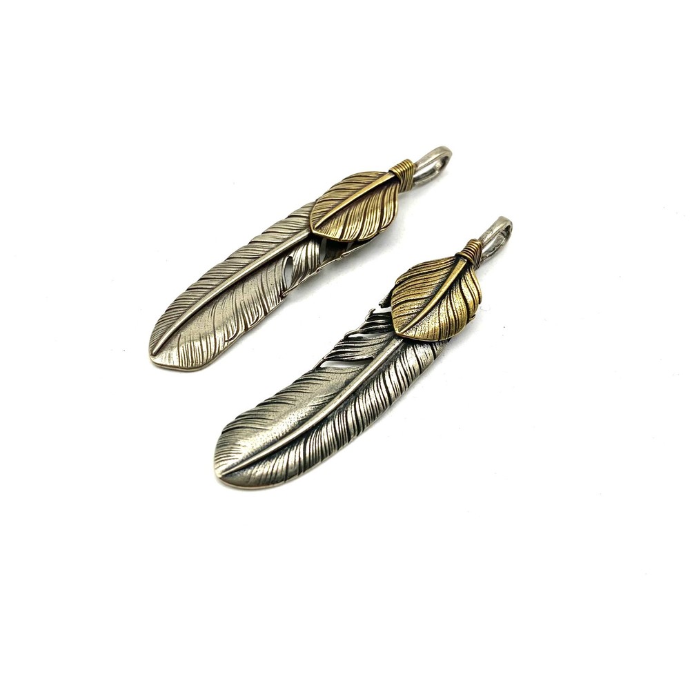 2pcs/Set Brass Charm Feathers Decoration Accessories Jewelry lot