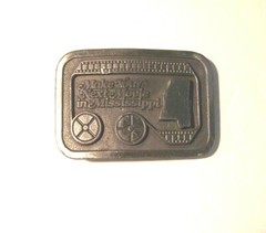 Vintage HIT LINE U.S.A. Make Your Next Movie In Mississippi Belt Buckle(A-36)