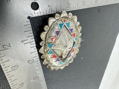Vintage 1996 Great American Buckle Co Eagle Head Belt Buckle Solid Pewter