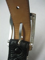 Sterling silver 925 buckle 2 loops w/Genuine Ostrich 30 mm belt shantpeter U.S.A