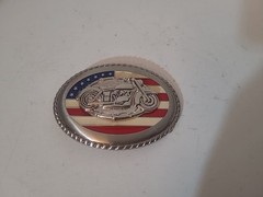 U.S.A. Flag Motorcycle Metal Belt Buckle *Heavy* Buckle 3.5&Prime;×2.75 United States