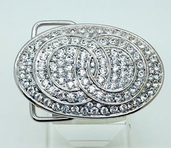 Fashion Men Women western classic Belt Buckle Silver Metal crystal rhinestones 8