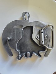 1pce Belt Buckle Horse Shoe & Saddle Silver Colour 9.5x9cm Suit 4cm Belt Width