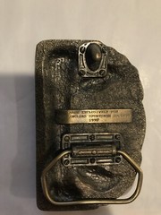 1990 BASS Anglers Sportsman Society Brass Belt Buckle, USA, Excellent Condition