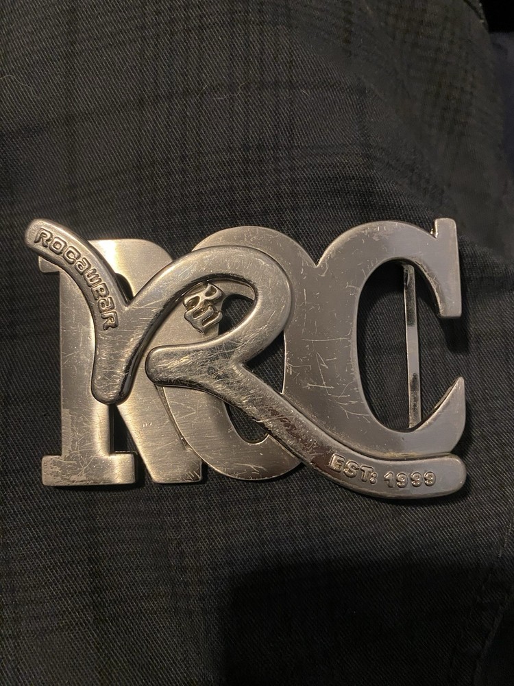 Rocawear Silver Metal Logo Belt Buckle Shiny Interchangeable Fits 1.5in