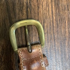 Gap Braided Leather Belt Brown Woven Solid Brass Buckle Men Small Vintage Style