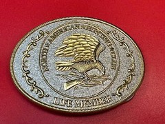 North American Hunting Club Life Member 2-Tone Belt Buckle, Perfect Gift Idea!