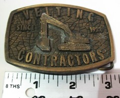 Vtg Velting Contractors Since 1922 Bronze/Brass? Belt Buckle