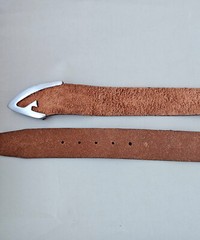 Armani Jeans Casual Belt Mens Sz 37&Prime;-41&Prime; Rough Distressed Leather 1.7&Prime; Brown