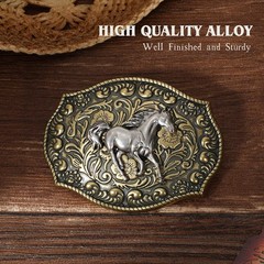 BELTROAD Western Belt Buckles for Men Women Medium, 01-gold (Silver Horse)
