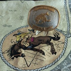 Men&rsquo;s Western Oval Belt Buckle Floral Engraved 2-Tone Antique 1.5in MPN 1973