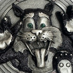 Bergamot 1994 Toon Time Cat Belt Buckle Pewter Made in USA G 77