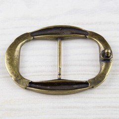 Rocker Biker Oval Statement Belt Buckle Brass Interchangeable Buckle GS5565
