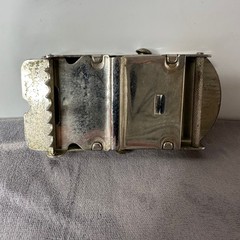 Vintage US Navy Belt Buckle Ready For Sea Enamel Crest Silver Tone Japan