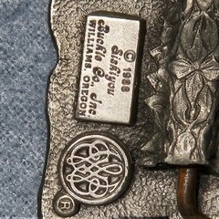 American Firefighters Belt Buckle Firetruck Horse Enameled Siskiyou 1988 Pewter