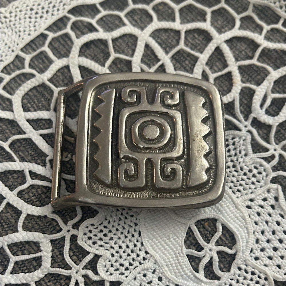 Vintage Southwestern Style Belt Buckle – Nickel Silver – Unmarked