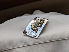 Nice Silver and Gold Tone « Bronco » Belt Buckle Made in Hong Kong