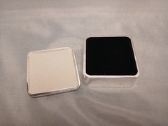 Seagul Tricket Box Enambled Black & White Silvertone Metal