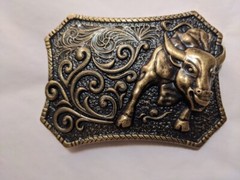 ✖ WESTERN STEER BULL Bronze Cowboy Rodeo Style ✖ Belt Buckle ✖ Roping Solid USA