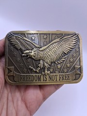 Sponsor 2014 Flying Eagle Freefom Is Not Free W Stars Stripes Metal Belt Buckle