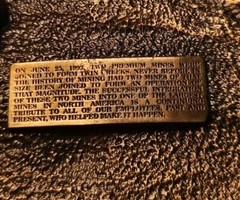 TWIN CREEKS MINE Brass Belt Buckle 3.5&Prime; X 2.5&Prime;