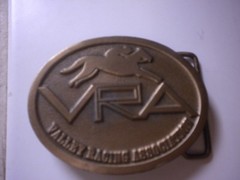 Vintage Brass Belt Buckle VRA Valley Horse Association Horse Racing