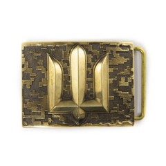 Handmade brass belt buckle Ukrainian Armed Forces, Military Ukrainian tident