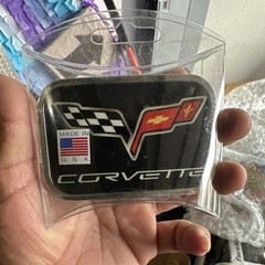 GM Licensed Corvette C6 Rock Star Black Men&rsquo;s Metal Belt Buckle 1.5in USA