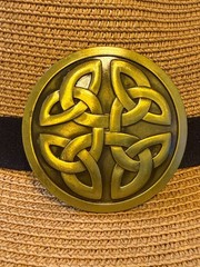 Antiqued Bronze Round Celtic Belt Buckle
