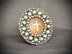 Handmade Round Cross Belt Buckle Gothic Rock Metal Darren McNeese