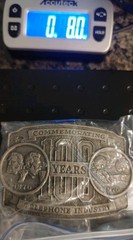 Vintage Lewis of Chicago Telephone Industry Belt Buckle 100 Years 1876-1976 USA